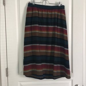 BRAND NEW! Boho Striped black midi skirt